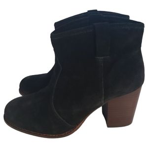 Splendid Suede Leather Bootie in Black Size 9.5 Stacked Heel
